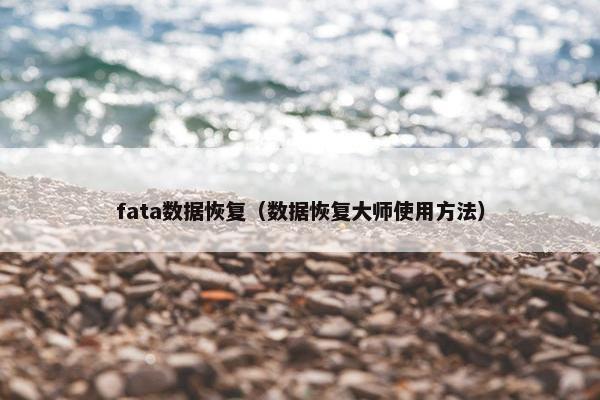 fata数据恢复（数据恢复大师使用方法）