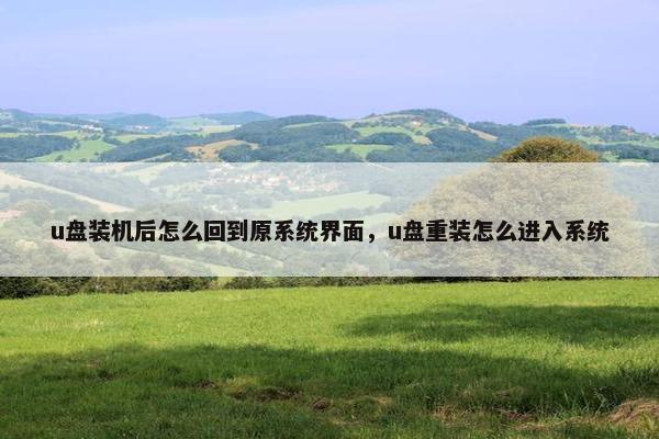 u盘装机后怎么回到原系统界面，u盘重装怎么进入系统