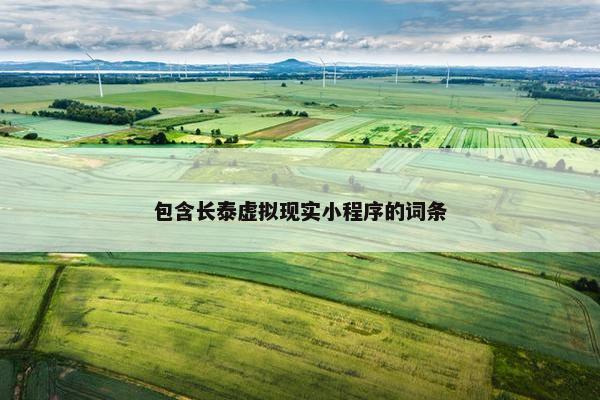 包含长泰虚拟现实小程序的词条