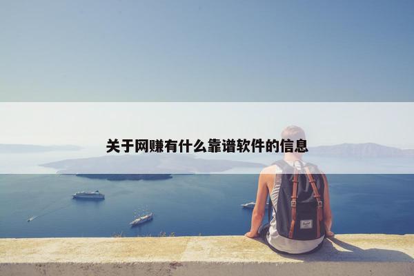 关于网赚有什么靠谱软件的信息