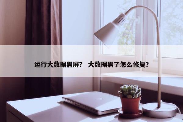 运行大数据黑屏？ 大数据黑了怎么修复？