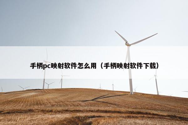 手柄pc映射软件怎么用（手柄映射软件下载）