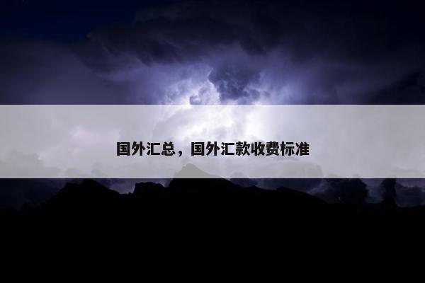 国外汇总，国外汇款收费标准