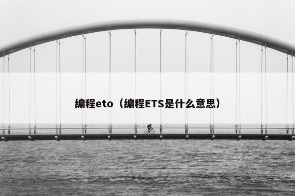 编程eto（编程ETS是什么意思）