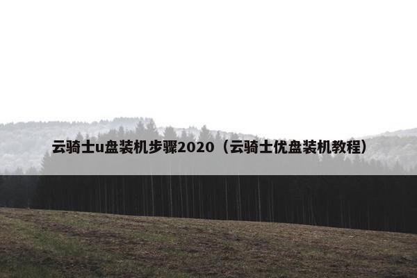 云骑士u盘装机步骤2020（云骑士优盘装机教程）