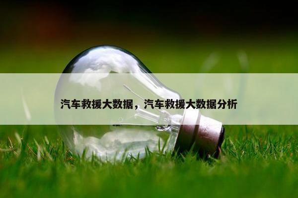 汽车救援大数据，汽车救援大数据分析