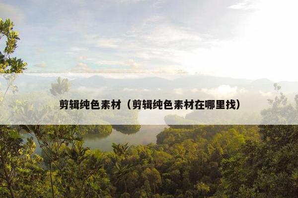 剪辑纯色素材（剪辑纯色素材在哪里找）