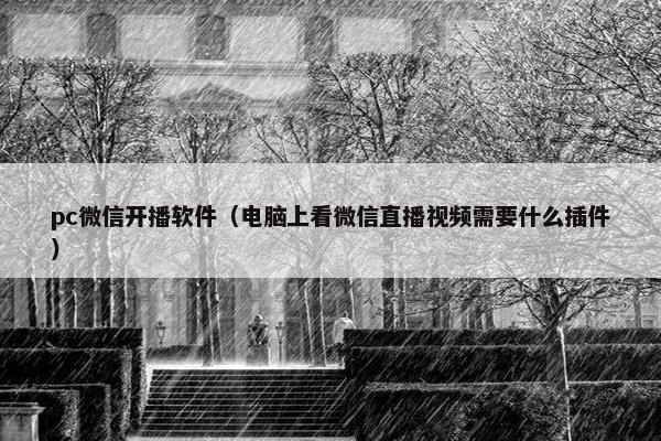 pc微信开播软件（电脑上看微信直播视频需要什么插件）
