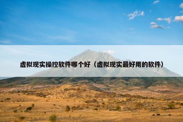 虚拟现实操控软件哪个好（虚拟现实最好用的软件）