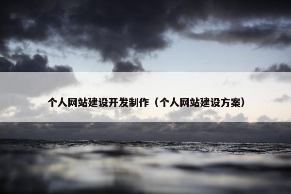 个人网站建设开发制作（个人网站建设方案）
