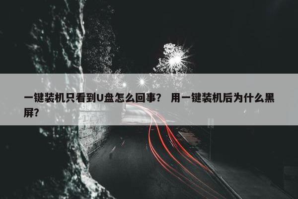 一键装机只看到U盘怎么回事？ 用一键装机后为什么黑屏？