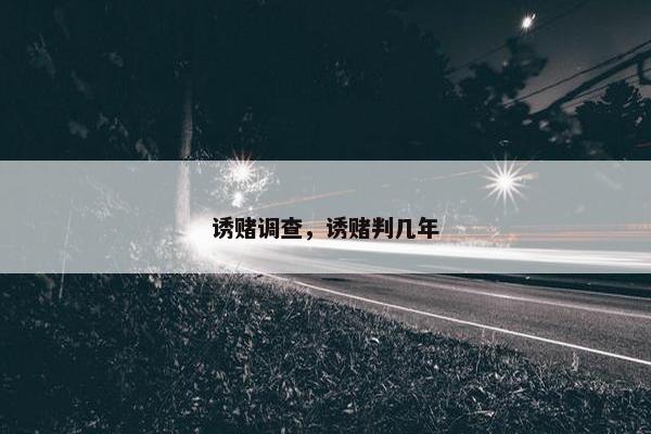 诱赌调查，诱赌判几年