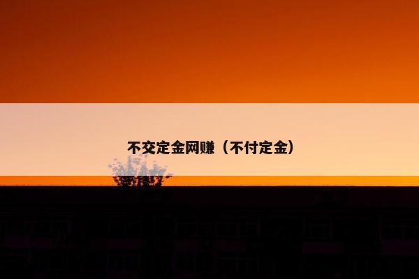 不交定金网赚（不付定金）