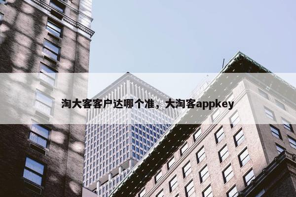 淘大客客户达哪个准，大淘客appkey