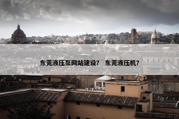 东莞液压泵网站建设？ 东莞液压机？