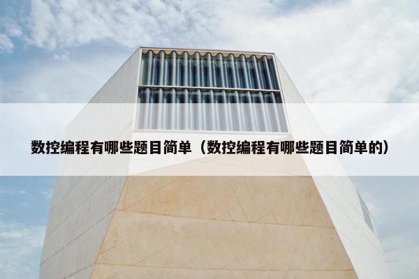 数控编程有哪些题目简单（数控编程有哪些题目简单的）