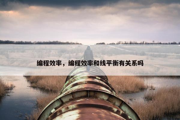 编程效率，编程效率和线平衡有关系吗
