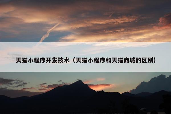 天猫小程序开发技术（天猫小程序和天猫商城的区别）