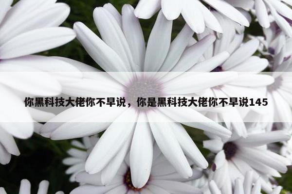 你黑科技大佬你不早说，你是黑科技大佬你不早说145