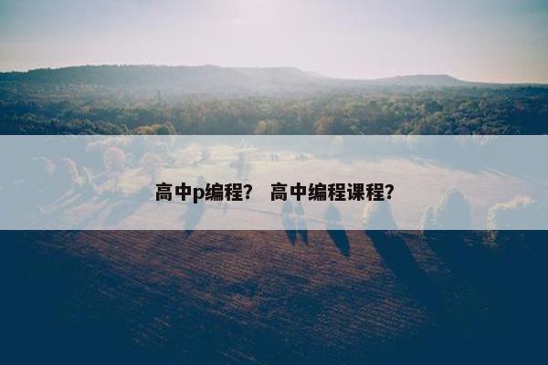 高中p编程？ 高中编程课程？
