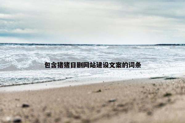 包含猪猪日剧网站建设文案的词条