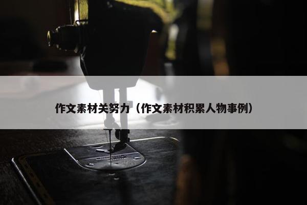 作文素材关努力（作文素材积累人物事例）