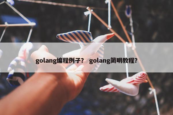 golang编程例子？ golang简明教程？