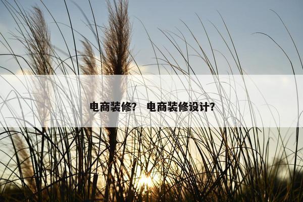 电商装修？ 电商装修设计？