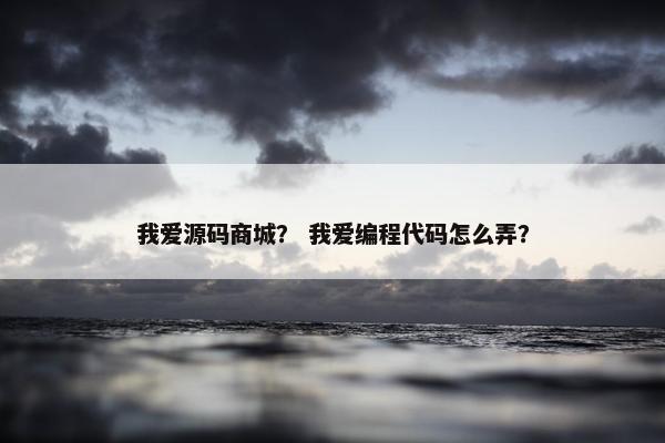 我爱源码商城？ 我爱编程代码怎么弄？