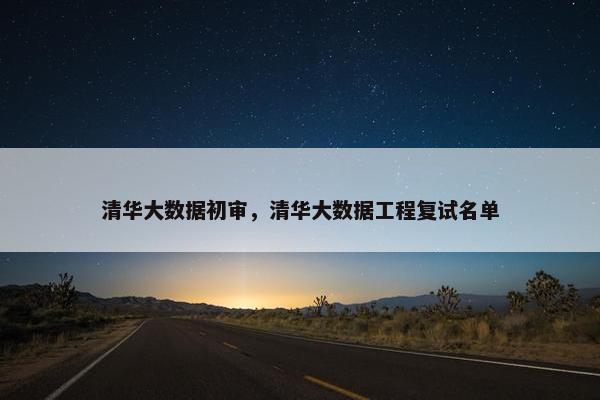 清华大数据初审，清华大数据工程复试名单