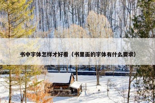 书中字体怎样才好看（书里面的字体有什么要求）