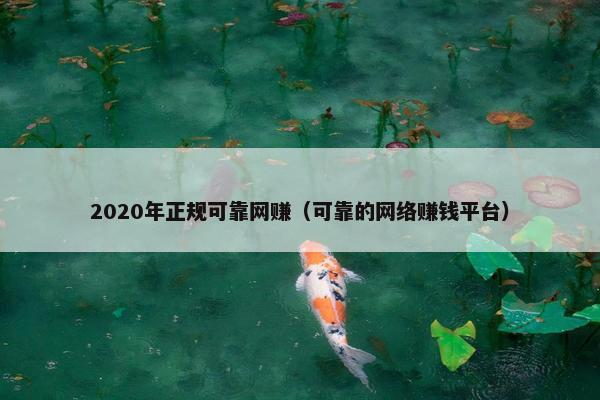 2020年正规可靠网赚（可靠的网络赚钱平台）
