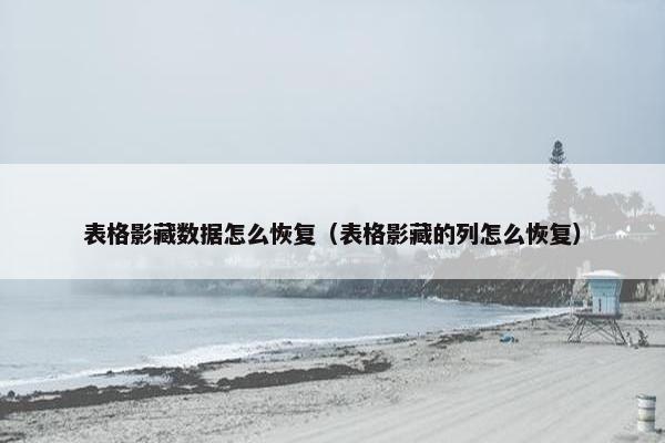 表格影藏数据怎么恢复（表格影藏的列怎么恢复）