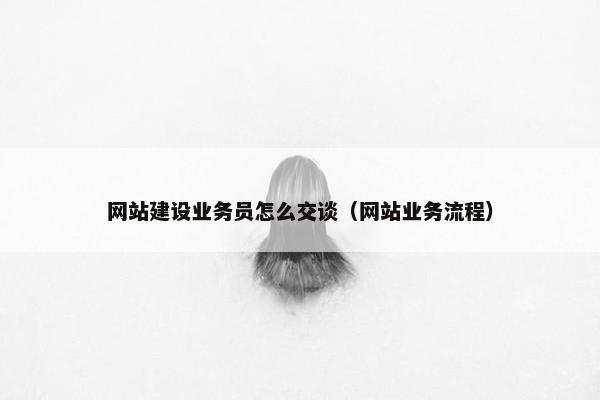 网站建设业务员怎么交谈（网站业务流程）