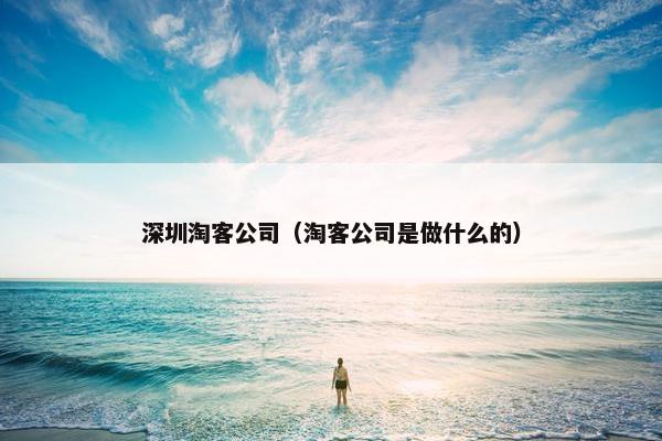 深圳淘客公司（淘客公司是做什么的）