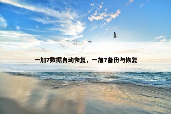 一加7数据自动恢复，一加7备份与恢复