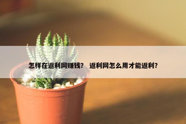 怎样在返利网赚钱？ 返利网怎么用才能返利？
