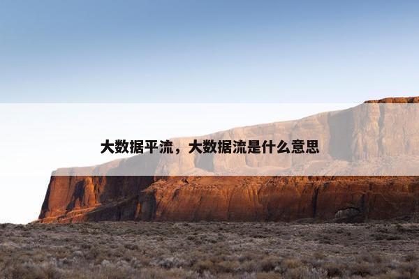 大数据平流，大数据流是什么意思