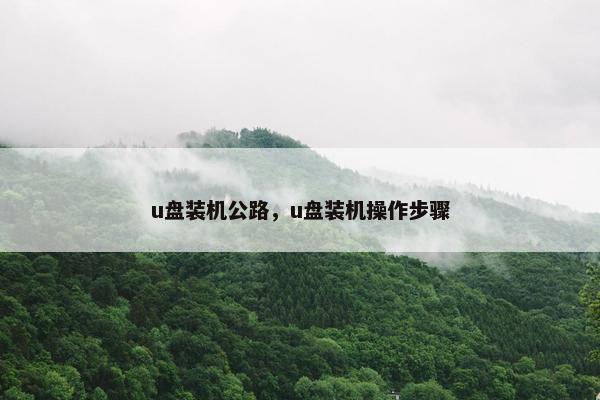 u盘装机公路，u盘装机操作步骤