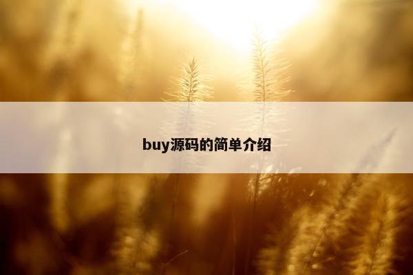buy源码的简单介绍