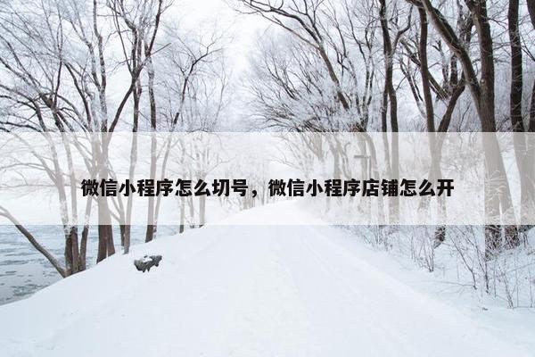 微信小程序怎么切号，微信小程序店铺怎么开