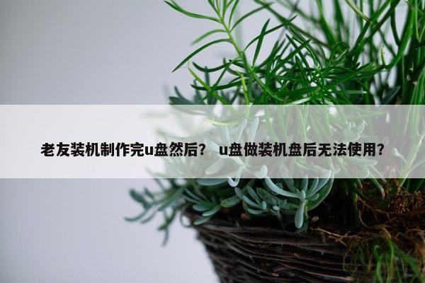 老友装机制作完u盘然后？ u盘做装机盘后无法使用？