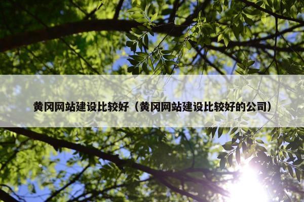 黄冈网站建设比较好（黄冈网站建设比较好的公司）