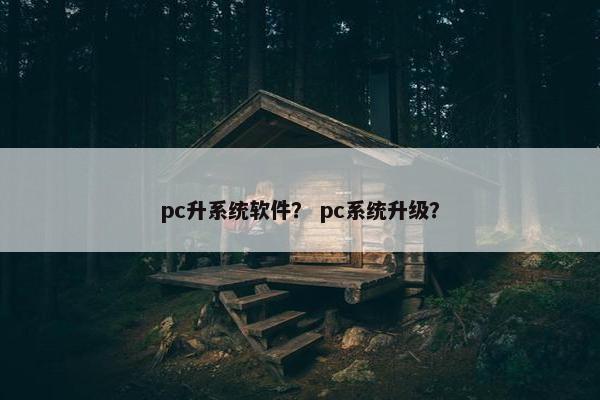pc升系统软件？ pc系统升级？