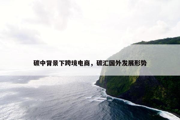 碳中背景下跨境电商，碳汇国外发展形势
