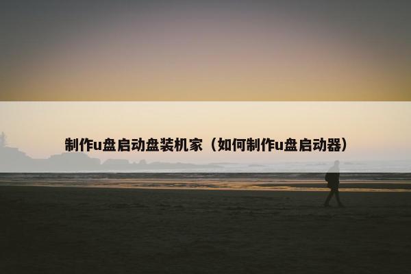 制作u盘启动盘装机家（如何制作u盘启动器）