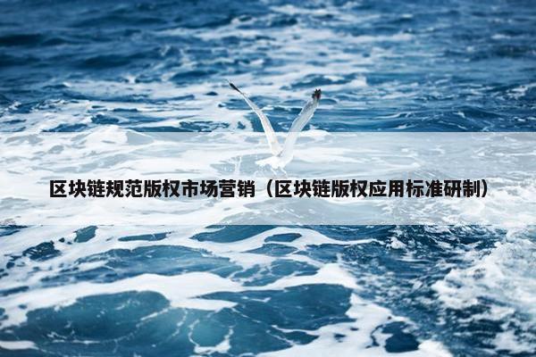 区块链规范版权市场营销（区块链版权应用标准研制）