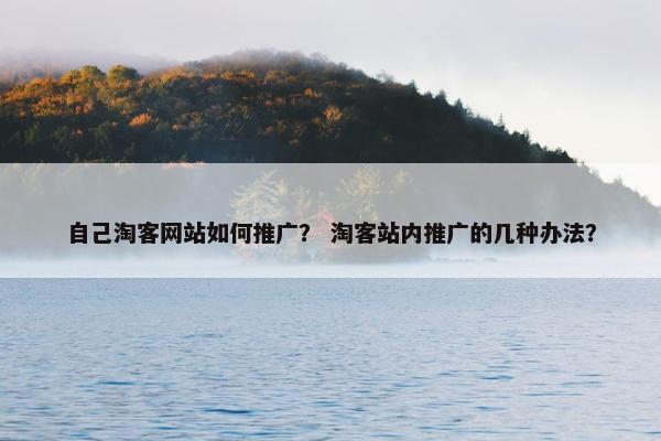 自己淘客网站如何推广？ 淘客站内推广的几种办法？
