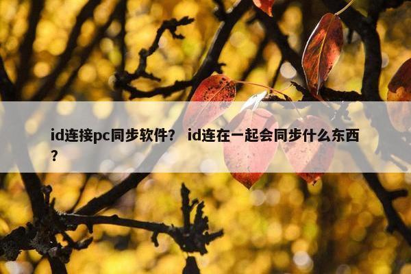 id连接pc同步软件？ id连在一起会同步什么东西？