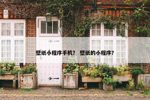 壁纸小程序手机？ 壁纸的小程序？